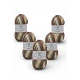 LaVita Yarn Baby Batik Çok Renkli El Örgü İpi %100 Akrilik 500gr 5 ADET (BY17 KAHVE BEJ)