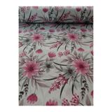 lavivahome Poplin Pamuklu Pembe Şakayık Çiçek Desenli Nevresimlik Kumaş - Metrelik Kumaş 100x240 CM