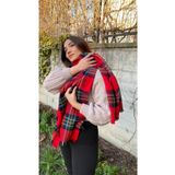 laviyonsa Kırmızı Ekose Atkı