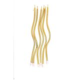Laviyosa 6 Lı Kıvrımlı Gold Mum 15 Cm Pasta Mumu Spiral Kıvrık Mum