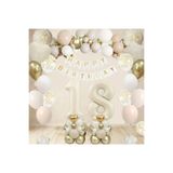 Laviyosa GENÇ ÇOCUK YETİŞKİN HAPPY BRİTHDAY YAŞ RAKAMLI GOLD VE KUM BEJİ DOĞUM GÜNÜ PARTİ KUTLAMA SETİ SÜSÜ