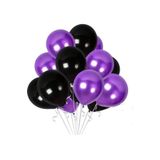 Laviyosa Wednesday Metalik Mor Siyah Balon 10 Adet