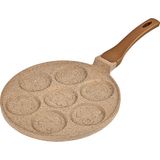 Lavonni 28 cm Döküm Pancake Tavası Cappucıno – 7 Gözlü Yapışmaz, Eşit Isı Dağılımlı Krep & Pankek Tavası - Cappuccino