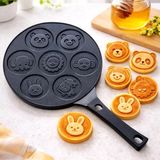 Lavonni 28 cm Döküm Pancake Tavası Siyah – 7 Gözlü Yapışmaz, Eşit Isı Dağılımlı Krep & Pankek Tavası
