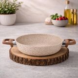 Lavonni Eco Diez 24 cm Granit Sahan Cappucıno Yanmaz Yapışmaz Çizilmez Geniş Sahan Kahvaltılık Menemen Sucuk Tavası - Cappuccino