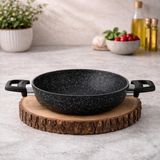 Lavonni Eco Diez 24 cm Granit Sahan Siyah Yanmaz Yapışmaz Çizilmez Geniş Sahan Kahvaltılık Menemen Sucuk Tavası