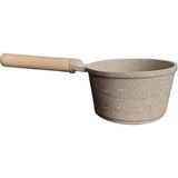 Lavonni Neptün 14 cm Döküm Sosluk & Sütlük Tava Cappucıno – Yanmaz Yapışmaz, Isıyı Eşit Dağıtan Mini Sos & Süt Isıtma Kabı - Cappuccino