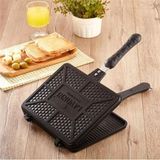 Lavonni Ocakchef Döküm Ocak Üstü El Tost Makinesi 26x20 Cm Maxi Boy Çıtır Tost Tavası - Siyah