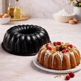 Lavonni PureBake Sunset Dilim Model Kek Kalıbı Siyah – Yanmaz Yapışmaz, Dilimli Tasarım Granit Kek Kalıbı Siyah