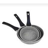 Lavonni VENÜS 3 Parça Döküm Mini Tava Seti - Gri (18 CM-22 CM-26 CM)
