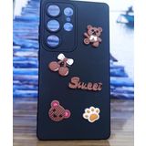Lavreduar Galaxy S22 Ultra ile Uyumlu Sevimli Karikatürlü Telefon Kılıfı - Şirin Tasarım SWAETD Yumuşak Silikon, Darbeye Dayanıklı, Eğlenceli Komik Karakterli (teddybearcube)