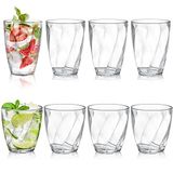 Lawei 8'li plastik bardak seti, 10 oz ve 13 oz yeniden kullanılabilir kırılmaz içme bardağı, su, meyve suyu ve kokteyller için kırılmaz akrilik şeffaf bardaklar, bulaşık makinesinde yıkanabilir, BPA