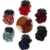 Lawie 6 Küçük Paket Siyah Kırmızı Pembe Yeşil Gül Çiçek Fiyonkları Muz Plastik Saç Pençesi At Kuyruğu Tutucu Klipsler Çene Baret Kavrama Kelepçeleri Topuzlar Chignon Aksesuarları Kadınlar Kızlar için