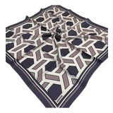 L'awilia Mat Mor Gül Kurusu Geometrik Desen Tivil İpek Eşarp 29027-43