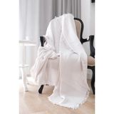 Lawon Athena Serisi Tek Kişilik 4 Katlı Müslin Battaniye Yatak Örtüsü x Ecru - Beyaz - 160 x 220 cm