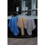 Lawon Tekstil Lawon Sofya Serisi Otel / Plaj Havlusu 3lü Takım - Mavi - Kahverengi - Taş - 70 x 140 cm