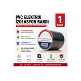 lawrenceshop 1 Adet Elektrik İzolasyon Bandı Siyah 10 Yarda (9.15 Metre) 19 mm Halojen Free PVC İzole Bant