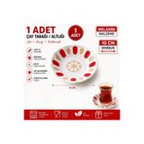 lawrenceshop 1 Adet Melamin Çay Tabağı Seti 10 cm Kırmızı Gold Desenli Çay Altlığı Dekoratif 1 Adet Çay Sunum Tabağı