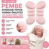 lawrenceshop 1 Çift (2 Adet) Pembe Ayakkabı Topuk Vurma Önleyici Ve Daraltma Pedi Ayakkabı Içi Koruyucu Aparat