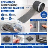 lawrenceshop 10 cm x 4 Metre Çok Amaçlı Gider Süzgeci ve Sineklik Tamir Kiti Yapışkanlı Fiber File Bant Spatula Aparatlı