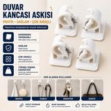 lawrenceshop 2 Adet Kendinden Yapışkanlı Duvar Kancası Askısı Güçlü Yaylı Çok Amaçlı Organizer Askı Banyo Mutfak Kablo Anahtarlık Askılığı