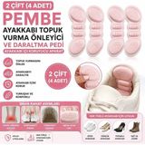 lawrenceshop 2 Çift (4 Adet) Pembe Ayakkabı Topuk Vurma Önleyici ve Daraltma Pedi Ayakkabı Içi Koruyucu Aparat