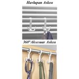 lawrenceshop 2 Li Set 1 Adet 360 Derece Hareketli Dolap Içi Aksesuar Askısı 1 Adet Havlupan Radyatör Askısı