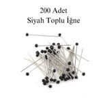 lawrenceshop 200 Adet Siyah Toplu İğne Türban Eşarp Başörtüsü Şal Düğün Nikah Nişan Takı İğnesi İğnelik