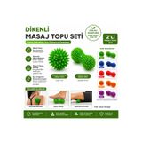 lawrenceshop 2'li Dikenli Masaj Topu Seti Yuvarlak ve Fıstık Masaj Topu Kas Gevşetici Trigger Point Egzersiz Fizik Tedavi Seti Karışık Renklerde
