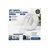 lawrenceshop 3 Metre Güçlü Çift Taraflı Nano Bant Şeffaf Yapıştırıcı Montaj Bandı