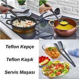 lawrenceshop 3'lü Servis Pratik Mutfak Seti | Kaşık + Kepçe + Maşa | 180° Isıya Dayanıklı