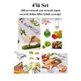 lawrenceshop 4lü Servis Malzemesi Set (Jülyen Soyacağı + Sapan Soyacak + Yan Soyacak + Dolma Kabak Biber Oyacağı)