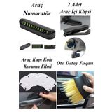 lawrenceshop 5li Set Araç Numaratör Oto Detay Fırçası Araba Kapı Kolu Koruma Filmi 2li Gözlük Not Tutacağı Klips