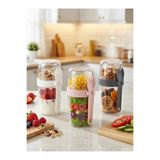 lawrenceshop 800 ML Çatal Uçlu Kaşık Tasarımlı 2 Bölmeli Salata Granola Müsli Meyve ve Yoğurt Kabı Taşınabilir Atıştırmalık Kuruyemiş Saklama Kabı