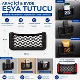 lawrenceshop Araç Içi ve Evde Kullanım Yapışkanlı Eşya Tutucu Çok Amaçlı Yapışkanlı Esnek File Organizer Telefon Kumanda Tutucu Organizeri 15X8 cm