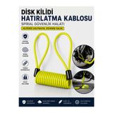 lawrenceshop Disk Kilidi Hatırlatma Kablosu Spiral Güvenlik Halatı sarı