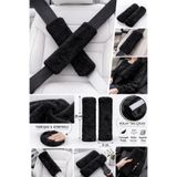 lawrenceshop Siyah Peluş Emniyet Kemeri Kılıfı 2’li Set Ultra Yumuşak Universal Oto Kemer Omuz Boyun Koruyucu Ped
