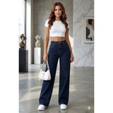 Layal My Beauty Alice Kadın Palazzo Power Likralı Süper Yüksek Bel Salaş Jeans Kot Pantolon - Laci - 46