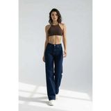 Layal My Beauty Lmb Kadın Palazzo Salaş Rahat Kesim Likralı Yüksek Bel Jeans Kot Pantolon Yeni Sezon - 44 - Laci