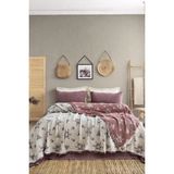 Layan Home 4 Katlı %100 Pamuk Müslin Çift Kişilik Yatak Örtüsü - Çintemani Desen - Kiremit - Krem - 251 x 260 cm