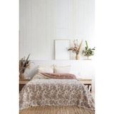 Layan Home 4 Katlı %100 Pamuk Müslin Çift Kişilik Yatak Örtüsü & Pike – Sakura Çiçeği - Kiremit - 240 x 260 cm