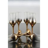 Layan Home Ayine 6 Parça 9 cl Cam Kahve Yanı Su Bardağı – Gold - Altın