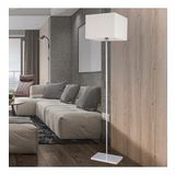 Layana Beyaz Şapkalı Krom Dekoratif Modern Tasarım Ayaklı Oturma Odası-Salon Lambader
