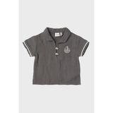 Layette Erkek Bebek Gri T-Shirt Bisiklet Yaka Regular Fit Standart Kol Örme Kumaş ile Şık Tasarım - Gri - Melanj - 18 Ay