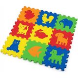 Layfhex Eva 9 Parça Büyük Puzzle Birleştirmeli Oyun Matı Halısı Hayvan Figürlü Renkli - Çok Renkli - 33 x 33 cm