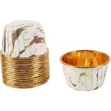 Layfhex Metalik Fırına Girebilen Muffin Cupcake Kap Kek Kalıbı Kabı Kapsülü 24 Adet 5x4 - 4 x 5 cm
