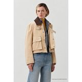 Layk Mayk Kadın Trend Jacket Kadife Yaka Taş Relaxed Kot CEKET-00111467