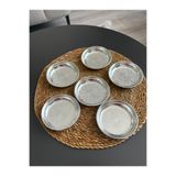 Layla Copper 6'lı Desenli Bakır Çerezlik - Kahvaltılık - Reçellik - Sunumluk Çerezlik Set (10 CM X 2,3 CM) meze