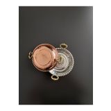 Layla Copper 6'lı Kulplu Bakır Çerezlik-Kahvaltılık-Reçellik-Sunumluk Set (12 cm X 2,3 cm) Meze tabagı