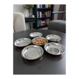 Layla Copper 6'lı Kulpsuz Bakır Çerezlik-Kahvaltılık-Reçellik-Sunumluk Set (12 cm X 2,3 cm) meze tabagı